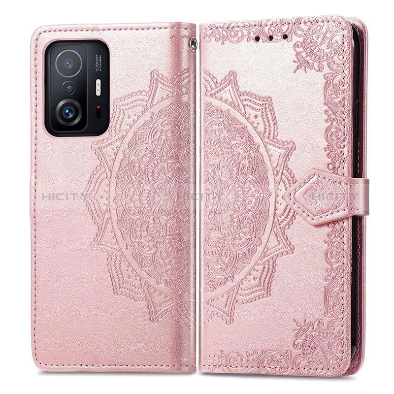 Coque Portefeuille Motif Fantaisie Livre Cuir Etui Clapet pour Xiaomi Mi 11T Pro 5G Or Rose Plus