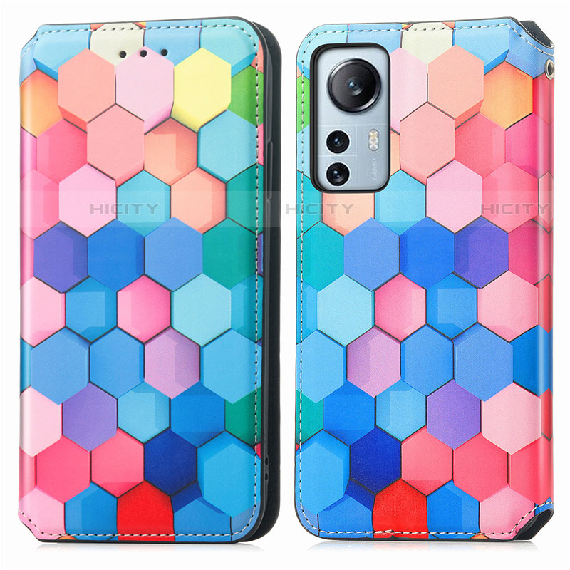 Coque Portefeuille Motif Fantaisie Livre Cuir Etui Clapet pour Xiaomi Mi 12 Lite 5G Bleu Plus