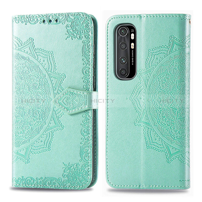 Coque Portefeuille Motif Fantaisie Livre Cuir Etui Clapet pour Xiaomi Mi Note 10 Lite Vert Plus