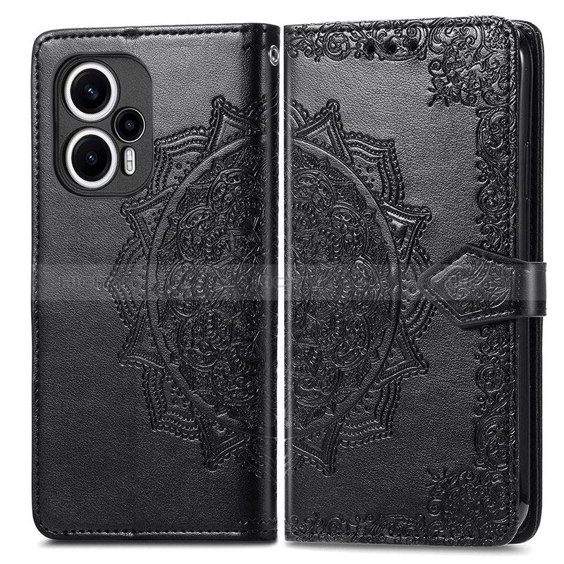 Coque Portefeuille Motif Fantaisie Livre Cuir Etui Clapet pour Xiaomi Poco F5 5G Noir Plus