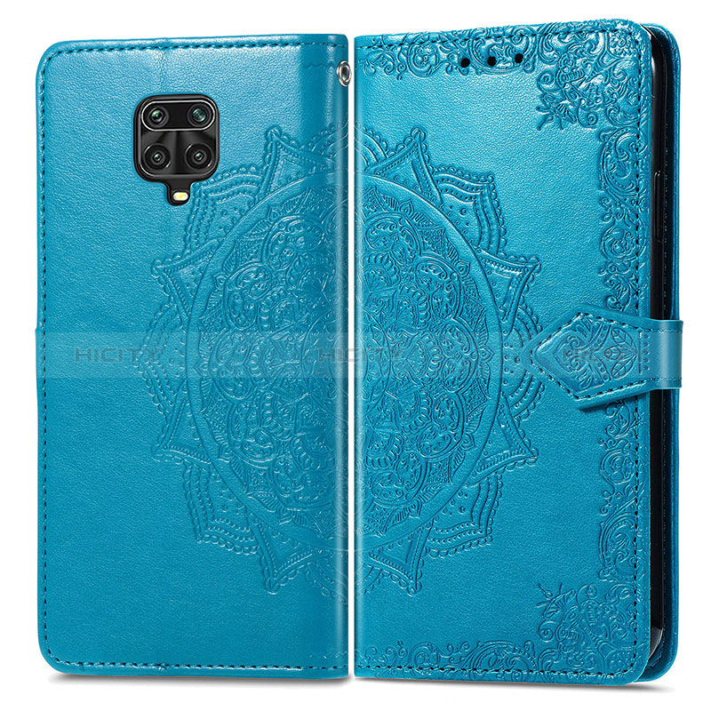 Coque Portefeuille Motif Fantaisie Livre Cuir Etui Clapet pour Xiaomi Poco M2 Pro Bleu Plus