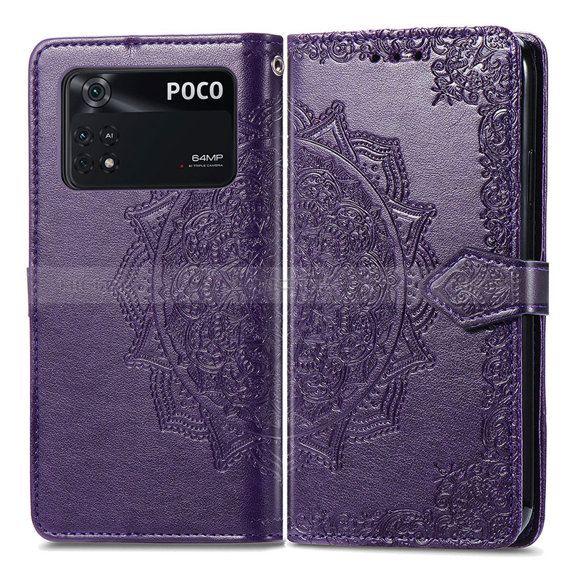 Coque Portefeuille Motif Fantaisie Livre Cuir Etui Clapet pour Xiaomi Poco M4 Pro 4G Plus