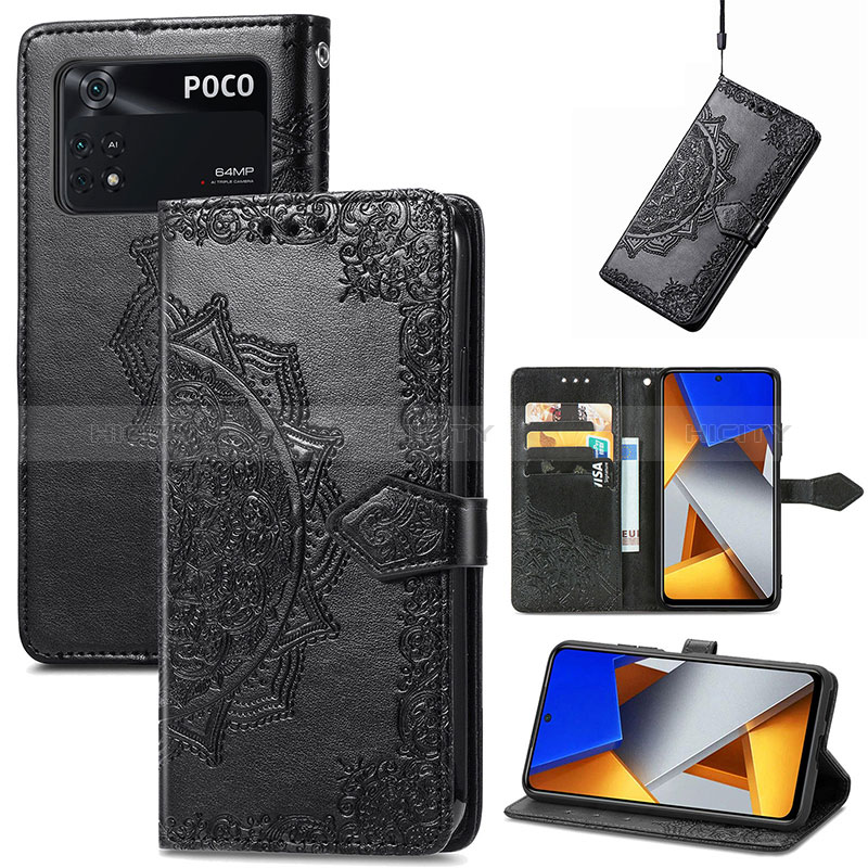 Coque Portefeuille Motif Fantaisie Livre Cuir Etui Clapet pour Xiaomi Poco M4 Pro 4G Plus