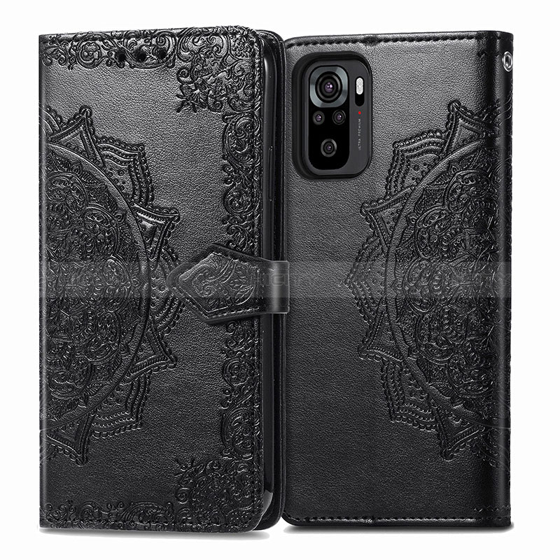 Coque Portefeuille Motif Fantaisie Livre Cuir Etui Clapet pour Xiaomi Poco M5S Noir Plus