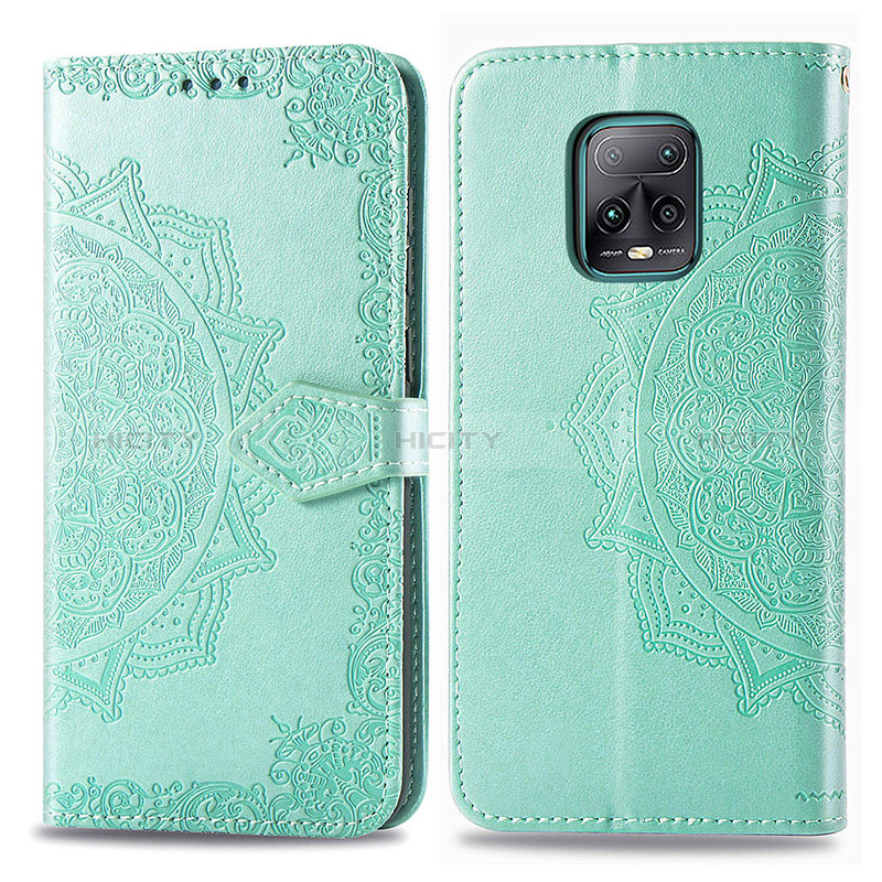 Coque Portefeuille Motif Fantaisie Livre Cuir Etui Clapet pour Xiaomi Redmi 10X 5G Vert Plus