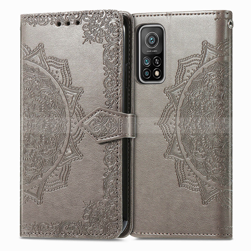 Coque Portefeuille Motif Fantaisie Livre Cuir Etui Clapet pour Xiaomi Redmi K30S 5G Gris Plus