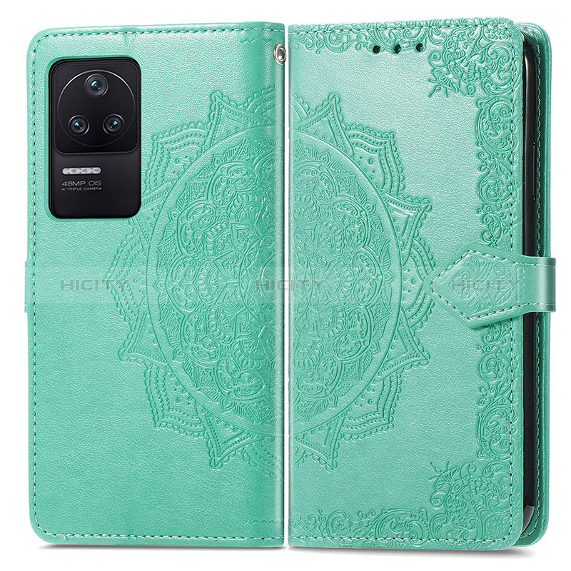 Coque Portefeuille Motif Fantaisie Livre Cuir Etui Clapet pour Xiaomi Redmi K40S 5G Vert Plus