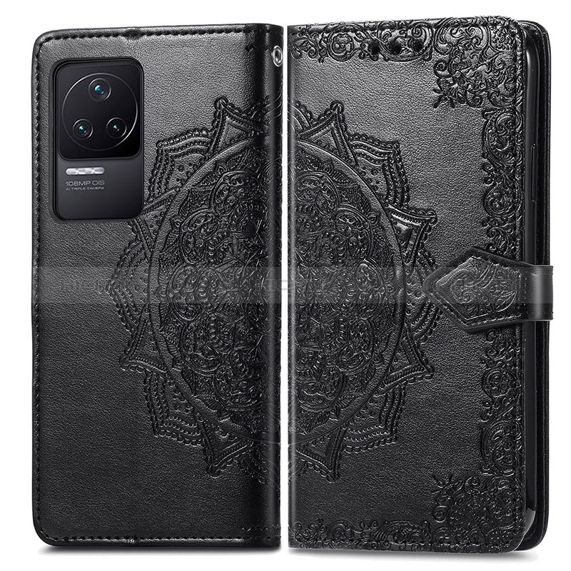 Coque Portefeuille Motif Fantaisie Livre Cuir Etui Clapet pour Xiaomi Redmi K50 5G Noir Plus