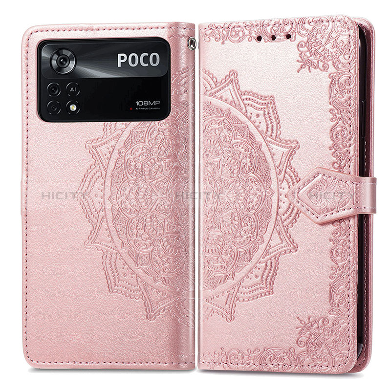 Coque Portefeuille Motif Fantaisie Livre Cuir Etui Clapet pour Xiaomi Redmi Note 11E Pro 5G Or Rose Plus