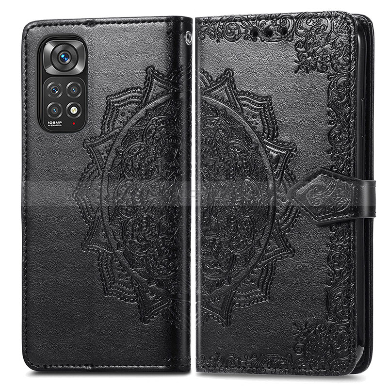 Coque Portefeuille Motif Fantaisie Livre Cuir Etui Clapet pour Xiaomi Redmi Note 11S 4G Noir Plus