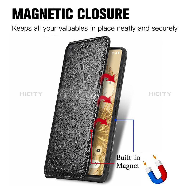 Coque Portefeuille Motif Fantaisie Livre Cuir Etui Clapet S01D pour Google Pixel 6 Pro 5G Plus