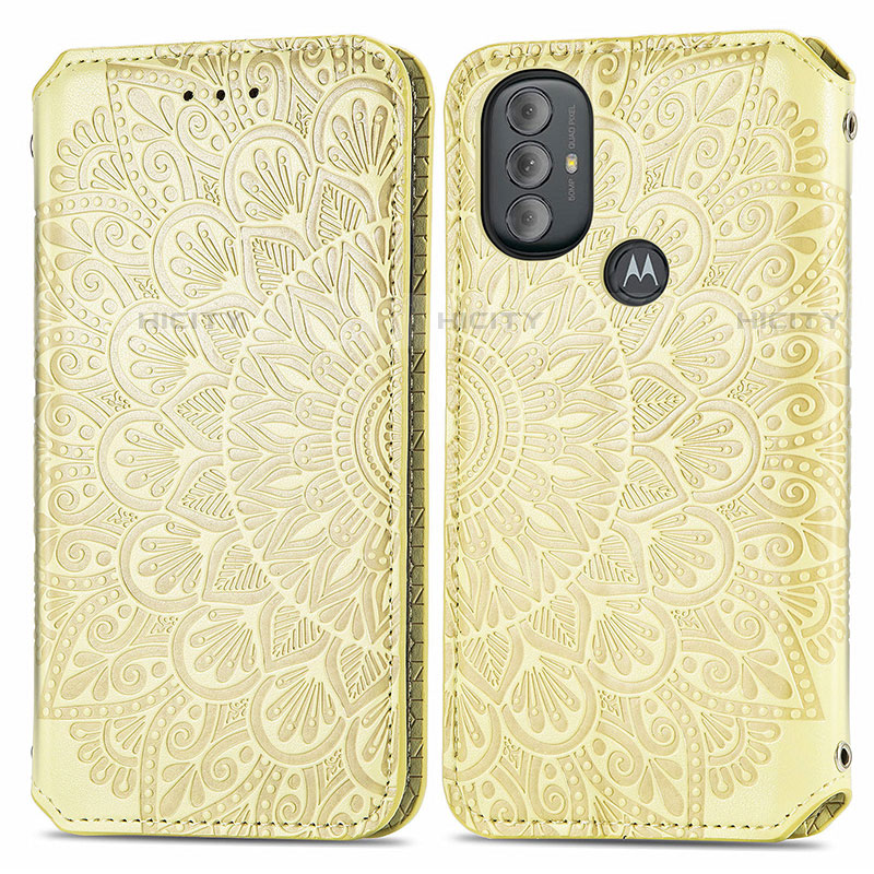 Coque Portefeuille Motif Fantaisie Livre Cuir Etui Clapet S01D pour Motorola Moto G Play Gen 2 Or Plus