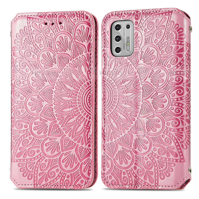 Coque Portefeuille Motif Fantaisie Livre Cuir Etui Clapet S01D pour Motorola Moto G Stylus (2021) Or Rose Plus