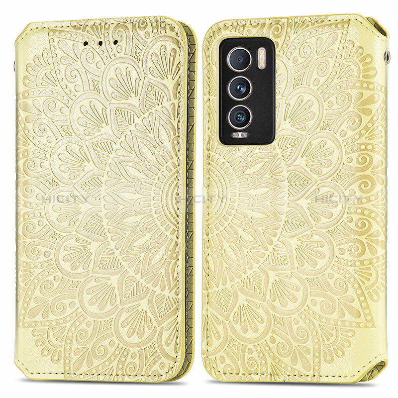 Coque Portefeuille Motif Fantaisie Livre Cuir Etui Clapet S01D pour Realme GT Master Explorer 5G Or Plus