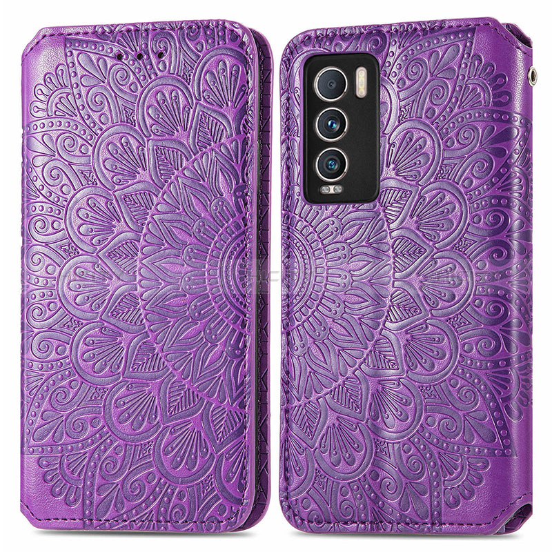 Coque Portefeuille Motif Fantaisie Livre Cuir Etui Clapet S01D pour Realme GT Master Explorer 5G Violet Plus