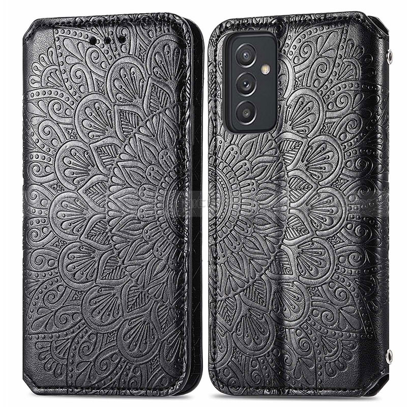 Coque Portefeuille Motif Fantaisie Livre Cuir Etui Clapet S01D pour Samsung Galaxy A15 4G Noir Plus