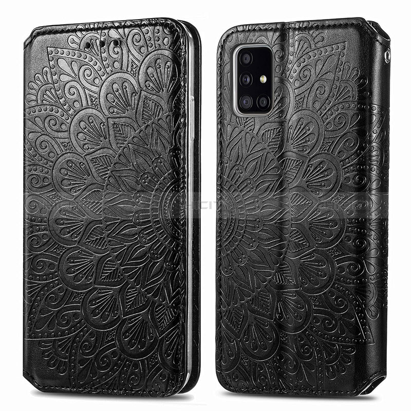 Coque Portefeuille Motif Fantaisie Livre Cuir Etui Clapet S01D pour Samsung Galaxy A71 4G A715 Noir Plus