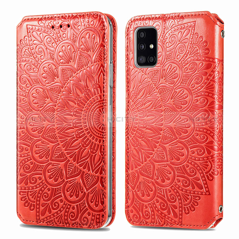 Coque Portefeuille Motif Fantaisie Livre Cuir Etui Clapet S01D pour Samsung Galaxy A71 4G A715 Rouge Plus