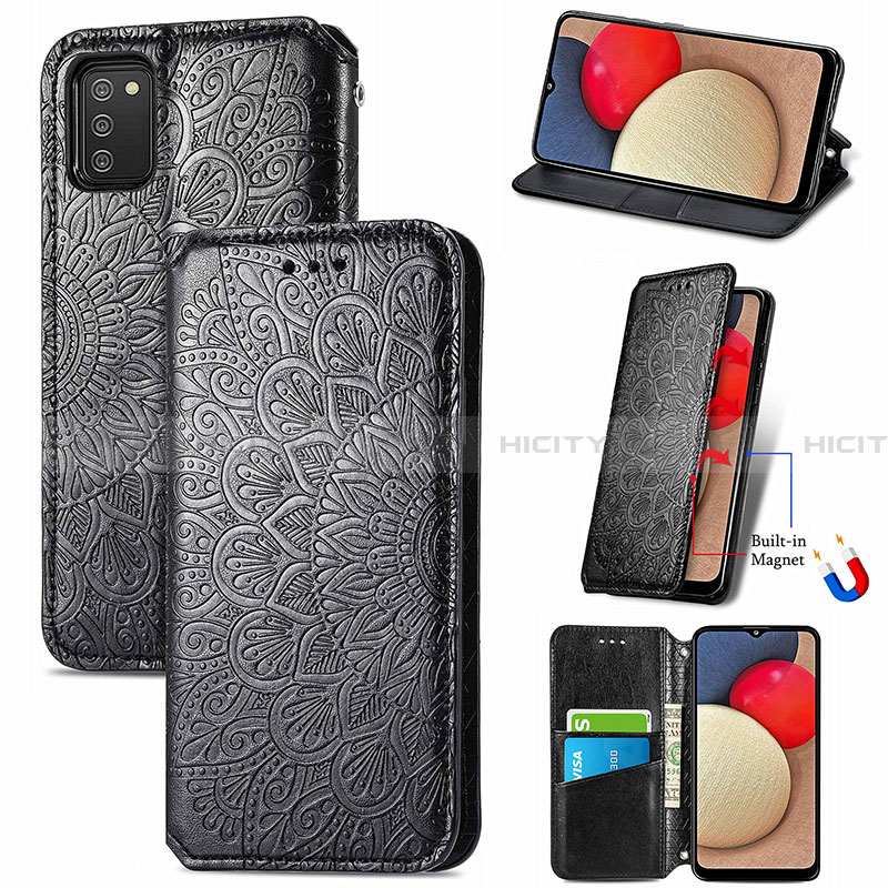 Coque Portefeuille Motif Fantaisie Livre Cuir Etui Clapet S01D pour Samsung Galaxy F02S SM-E025F Plus