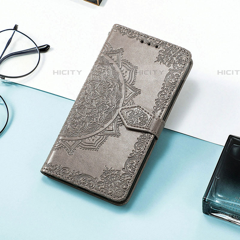 Coque Portefeuille Motif Fantaisie Livre Cuir Etui Clapet S01D pour Samsung Galaxy F13 4G Gris Plus