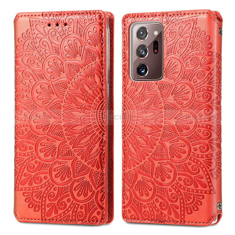 Coque Portefeuille Motif Fantaisie Livre Cuir Etui Clapet S01D pour Samsung Galaxy Note 20 Ultra 5G Rouge Plus