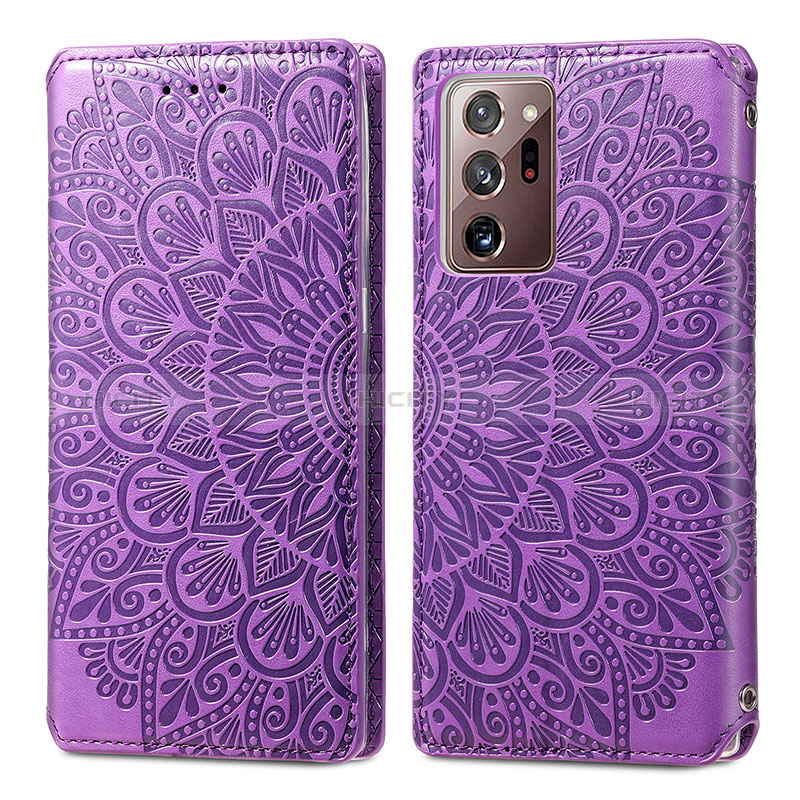 Coque Portefeuille Motif Fantaisie Livre Cuir Etui Clapet S01D pour Samsung Galaxy Note 20 Ultra 5G Violet Plus