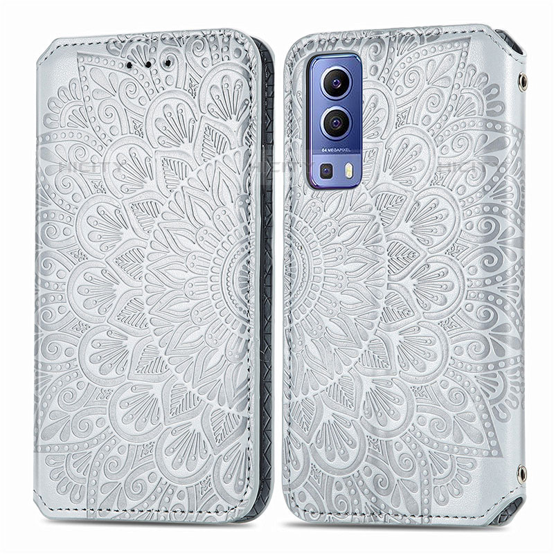 Coque Portefeuille Motif Fantaisie Livre Cuir Etui Clapet S01D pour Vivo iQOO Z3 5G Argent Plus