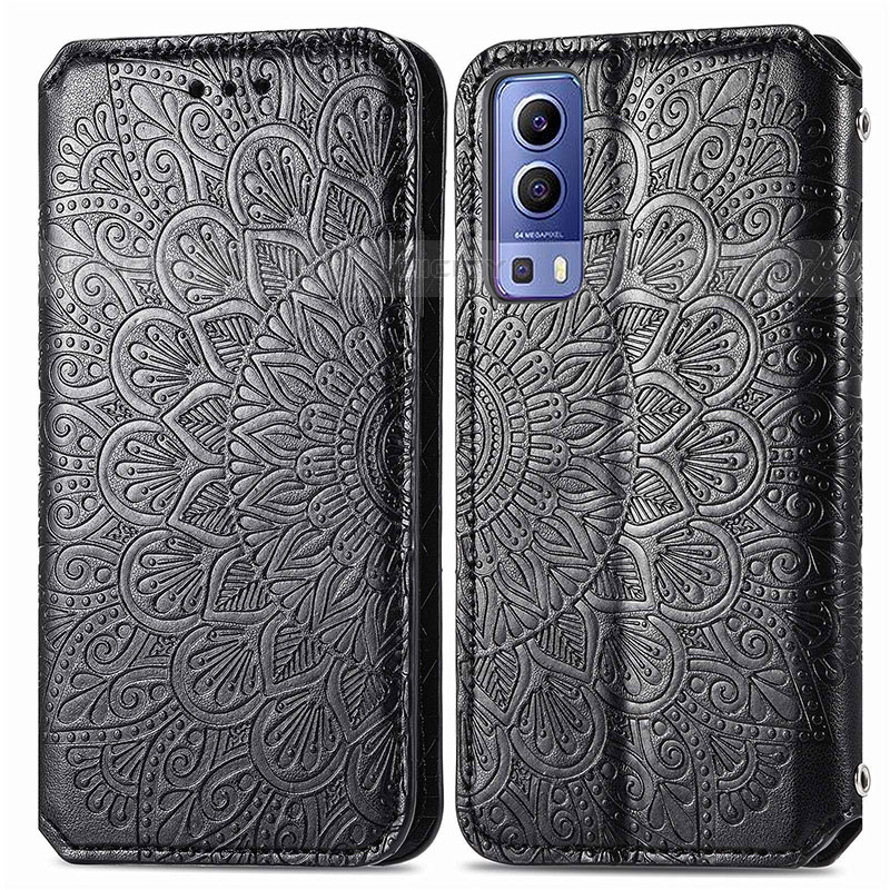 Coque Portefeuille Motif Fantaisie Livre Cuir Etui Clapet S01D pour Vivo iQOO Z3 5G Noir Plus