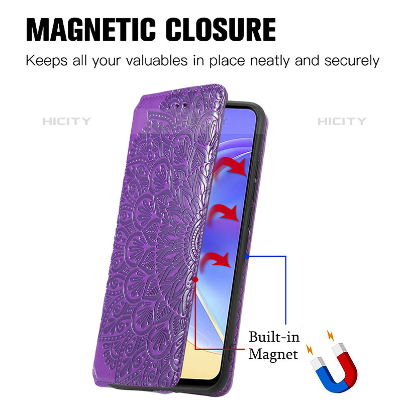 Coque Portefeuille Motif Fantaisie Livre Cuir Etui Clapet S01D pour Vivo V21e 5G Plus