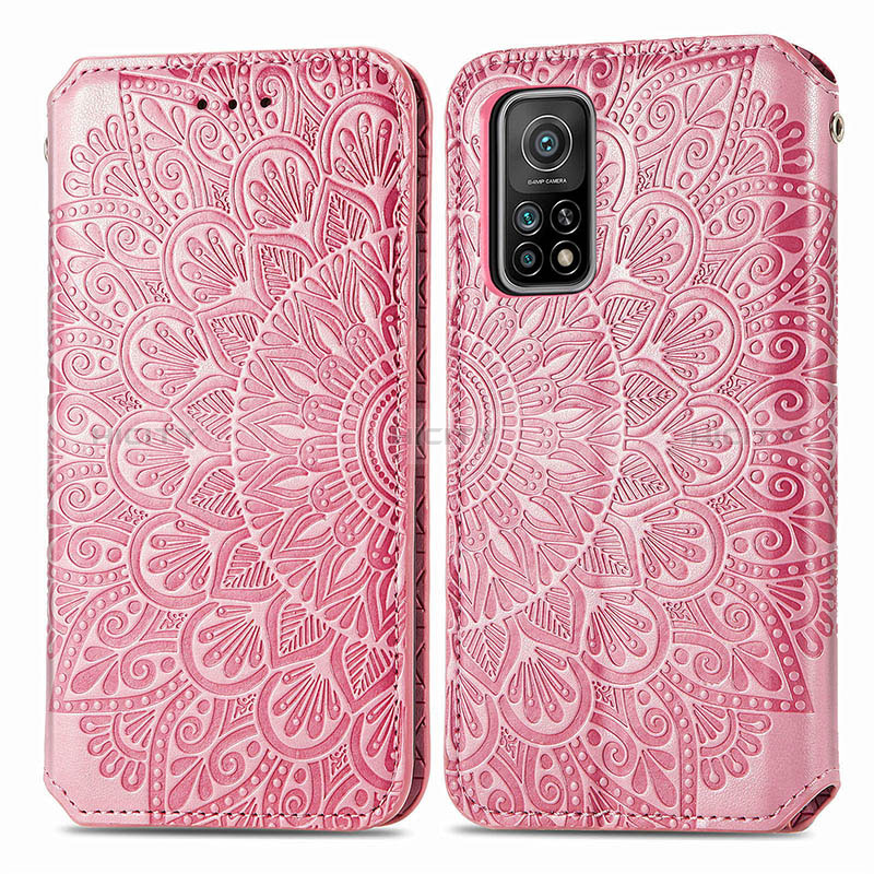 Coque Portefeuille Motif Fantaisie Livre Cuir Etui Clapet S01D pour Xiaomi Mi 10T Pro 5G Or Rose Plus