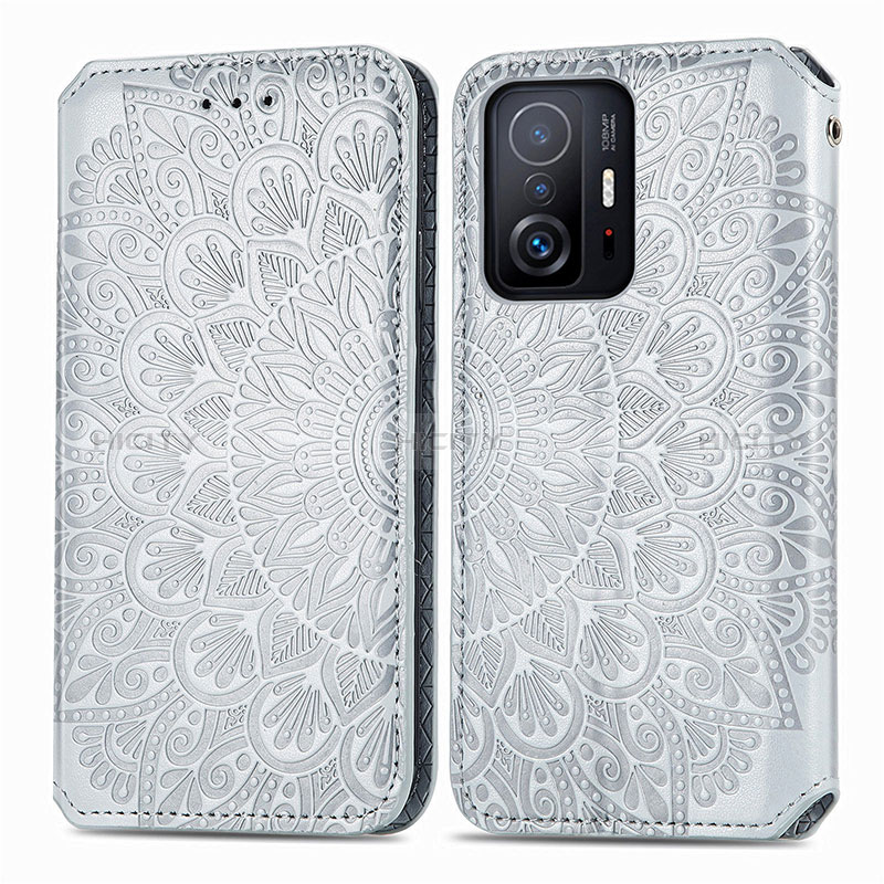 Coque Portefeuille Motif Fantaisie Livre Cuir Etui Clapet S01D pour Xiaomi Mi 11T Pro 5G Argent Plus