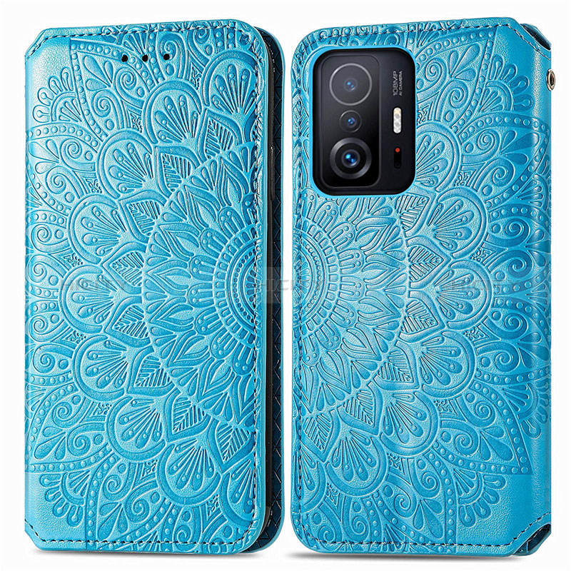 Coque Portefeuille Motif Fantaisie Livre Cuir Etui Clapet S01D pour Xiaomi Mi 11T Pro 5G Bleu Plus