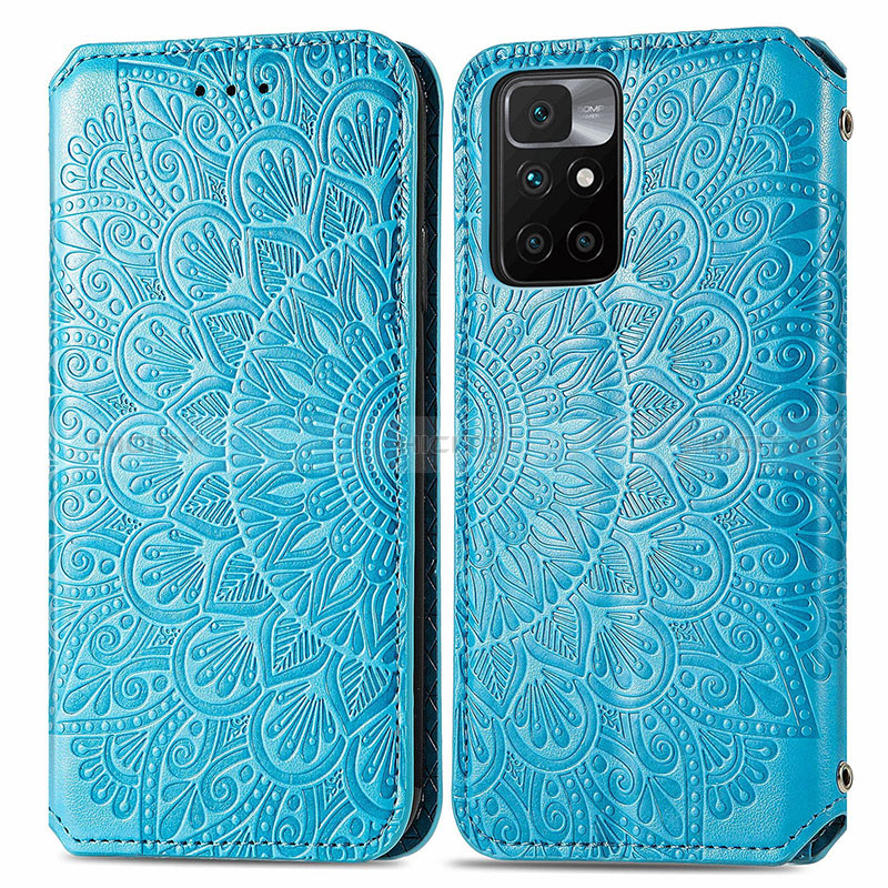 Coque Portefeuille Motif Fantaisie Livre Cuir Etui Clapet S01D pour Xiaomi Redmi Note 11 4G (2021) Bleu Plus