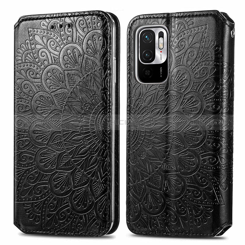 Coque Portefeuille Motif Fantaisie Livre Cuir Etui Clapet S01D pour Xiaomi Redmi Note 11 SE 5G Noir Plus