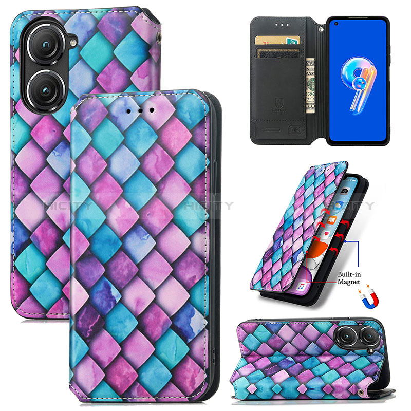 Coque Portefeuille Motif Fantaisie Livre Cuir Etui Clapet S02D pour Asus Zenfone 9 Plus