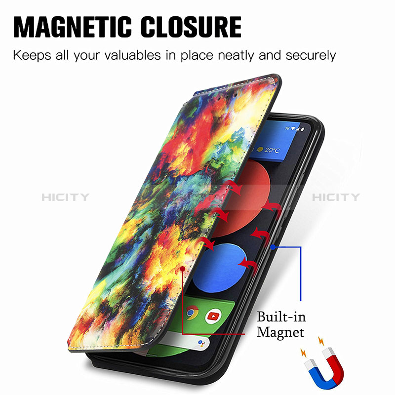 Coque Portefeuille Motif Fantaisie Livre Cuir Etui Clapet S02D pour Google Pixel 5a 5G Plus