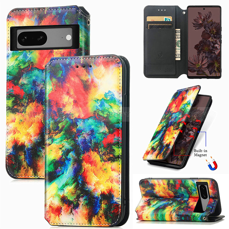 Coque Portefeuille Motif Fantaisie Livre Cuir Etui Clapet S02D pour Google Pixel 7 5G Plus