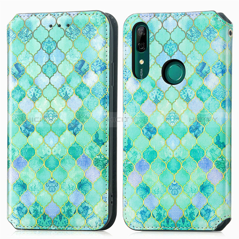 Coque Portefeuille Motif Fantaisie Livre Cuir Etui Clapet S02D pour Huawei Honor 9X Vert Plus