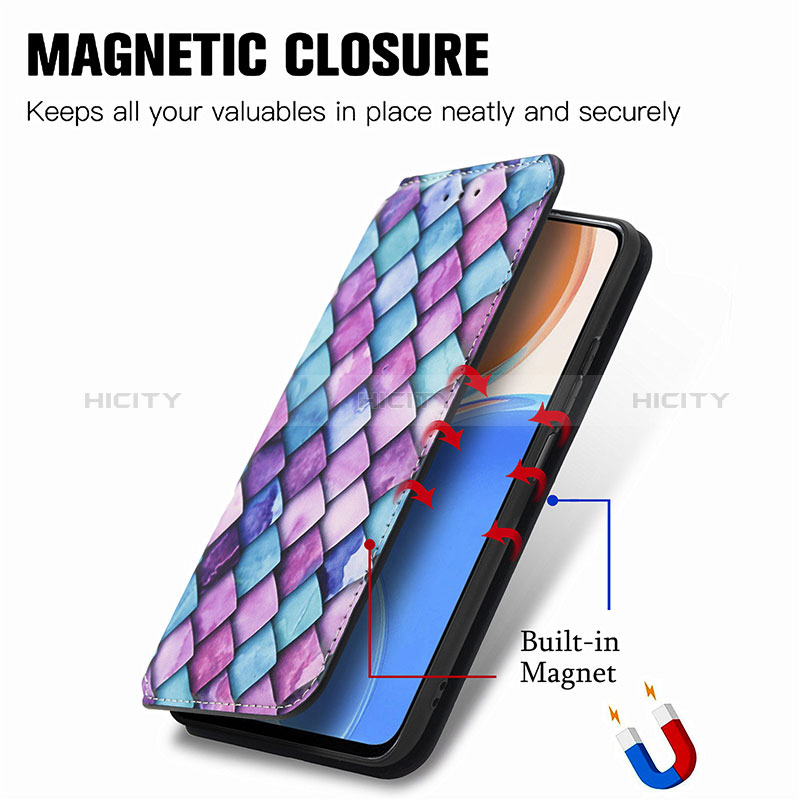 Coque Portefeuille Motif Fantaisie Livre Cuir Etui Clapet S02D pour Huawei Honor X8 4G Plus