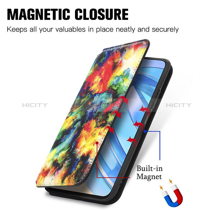 Coque Portefeuille Motif Fantaisie Livre Cuir Etui Clapet S02D pour Huawei Honor X8a 4G Plus