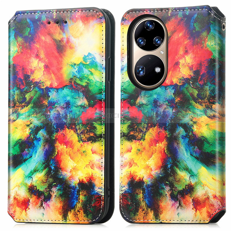 Coque Portefeuille Motif Fantaisie Livre Cuir Etui Clapet S02D pour Huawei P50 Pro Plus