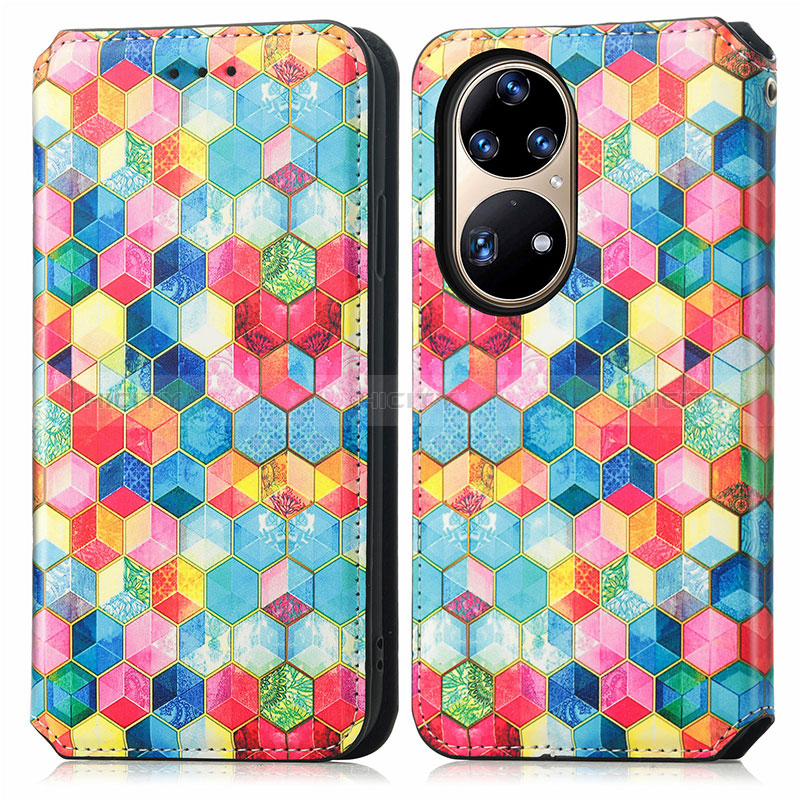 Coque Portefeuille Motif Fantaisie Livre Cuir Etui Clapet S02D pour Huawei P50e Plus