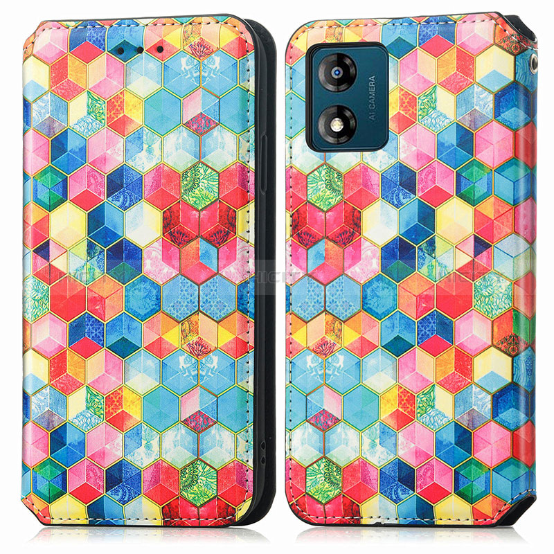 Coque Portefeuille Motif Fantaisie Livre Cuir Etui Clapet S02D pour Motorola Moto E13 Plus