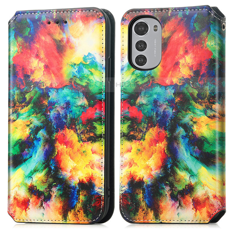 Coque Portefeuille Motif Fantaisie Livre Cuir Etui Clapet S02D pour Motorola Moto E32 Plus