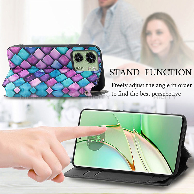 Coque Portefeuille Motif Fantaisie Livre Cuir Etui Clapet S02D pour Motorola Moto Edge 40 5G Plus