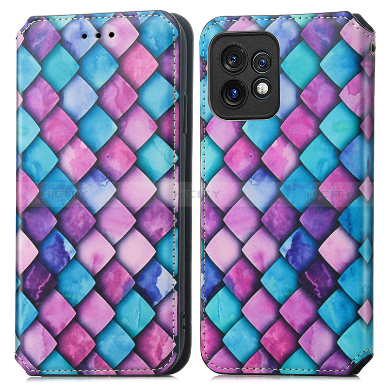 Coque Portefeuille Motif Fantaisie Livre Cuir Etui Clapet S02D pour Motorola Moto Edge Plus (2023) 5G Violet Plus