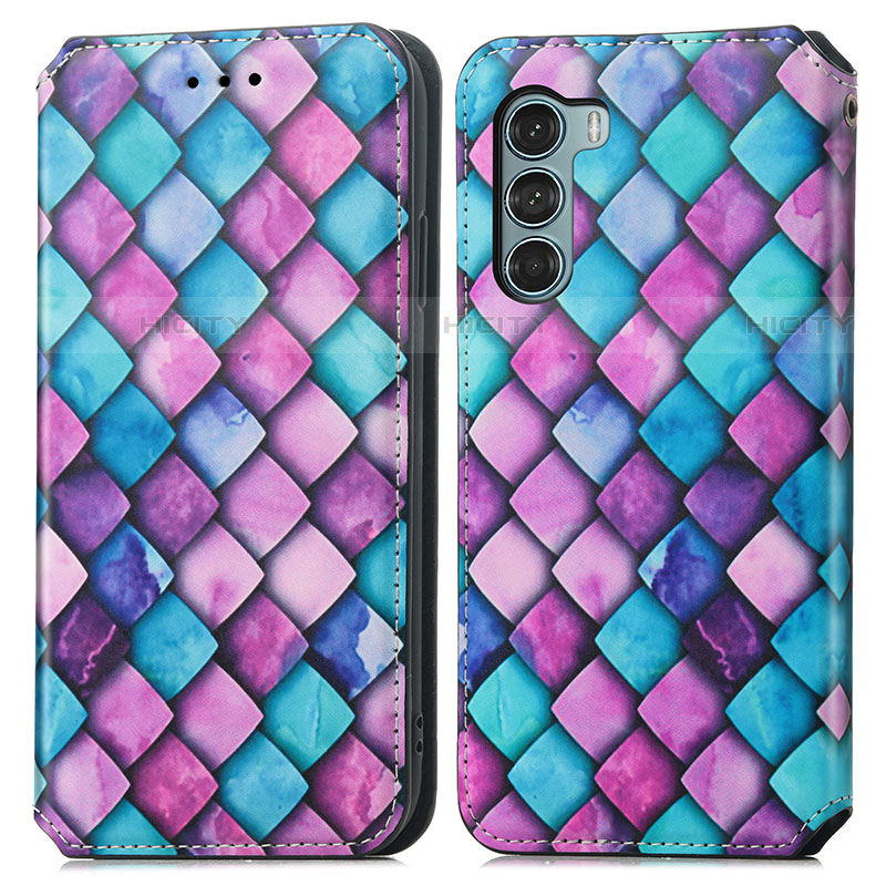 Coque Portefeuille Motif Fantaisie Livre Cuir Etui Clapet S02D pour Motorola Moto Edge S30 5G Violet Plus