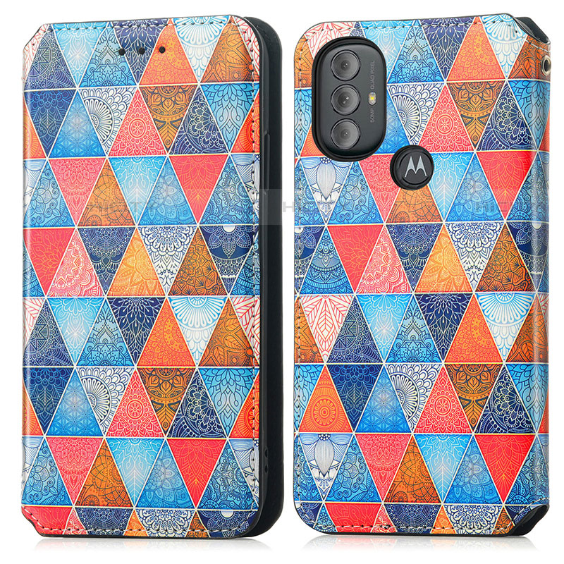 Coque Portefeuille Motif Fantaisie Livre Cuir Etui Clapet S02D pour Motorola Moto G Play Gen 2 Marron Plus