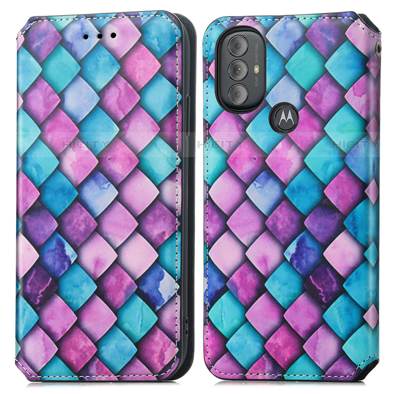 Coque Portefeuille Motif Fantaisie Livre Cuir Etui Clapet S02D pour Motorola Moto G Play Gen 2 Violet Plus