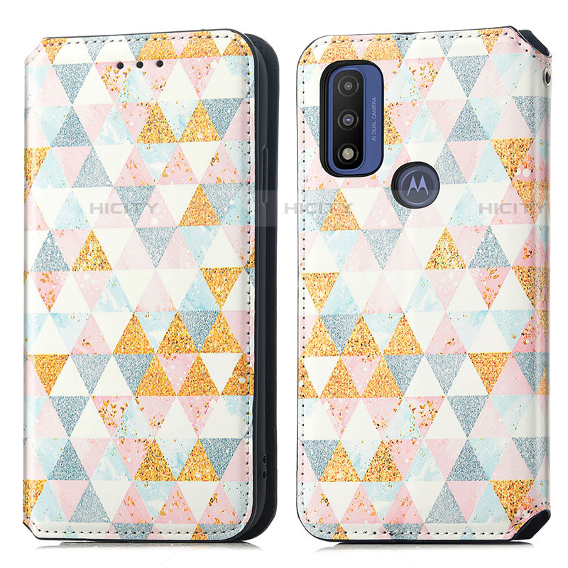 Coque Portefeuille Motif Fantaisie Livre Cuir Etui Clapet S02D pour Motorola Moto G Pure Blanc Plus